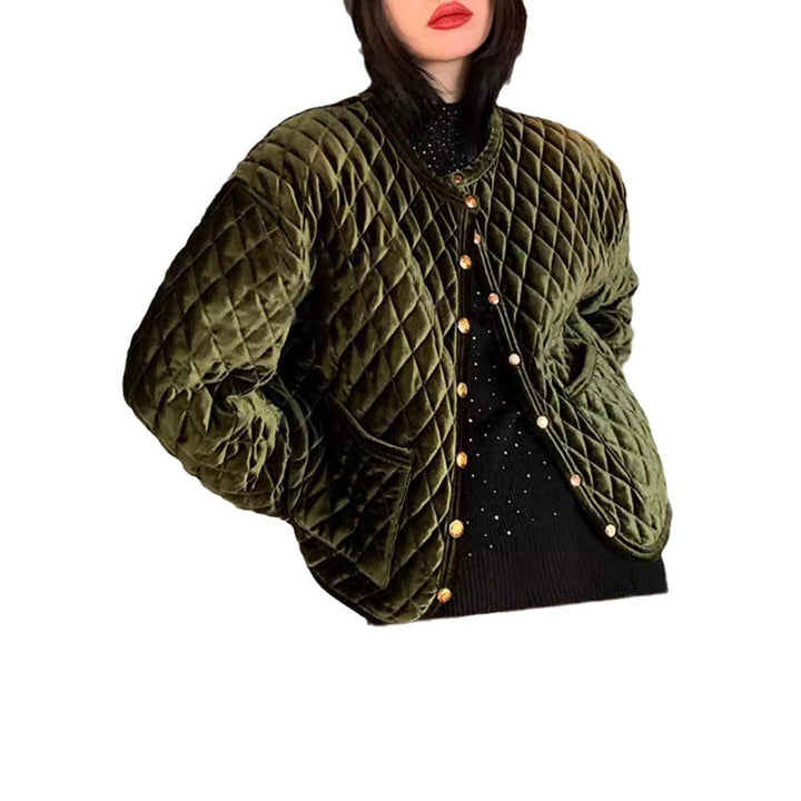 Women Patterned Quilted Jacket Mune Fashion
