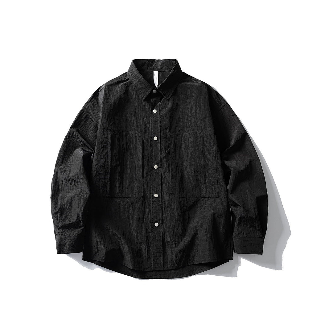Men's Oversize Utility Shirt Jacket made of Ripstop with Snap Placket and Patch Pockets Mune Fashion