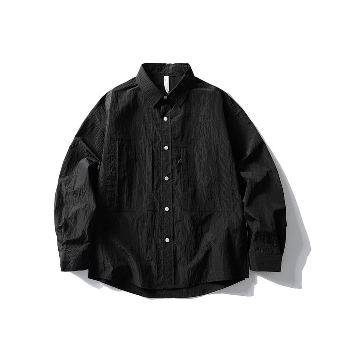 Men's Oversize Utility Shirt Jacket made of Ripstop with Snap Placket and Patch Pockets Mune Fashion
