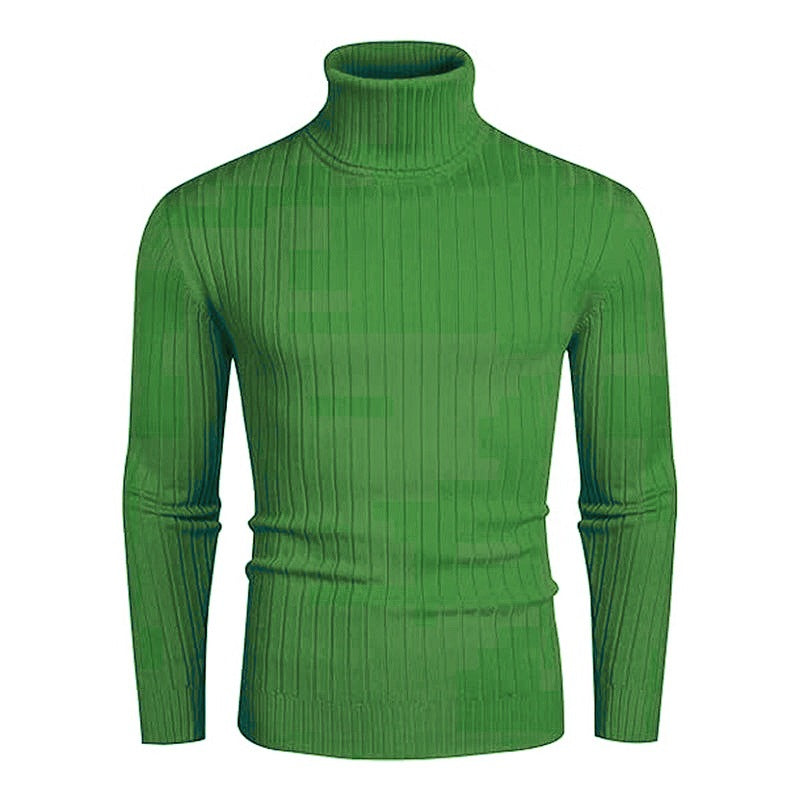 Men's ribbed fine-knit turtleneck sweater Slim Fit Mune Fashion