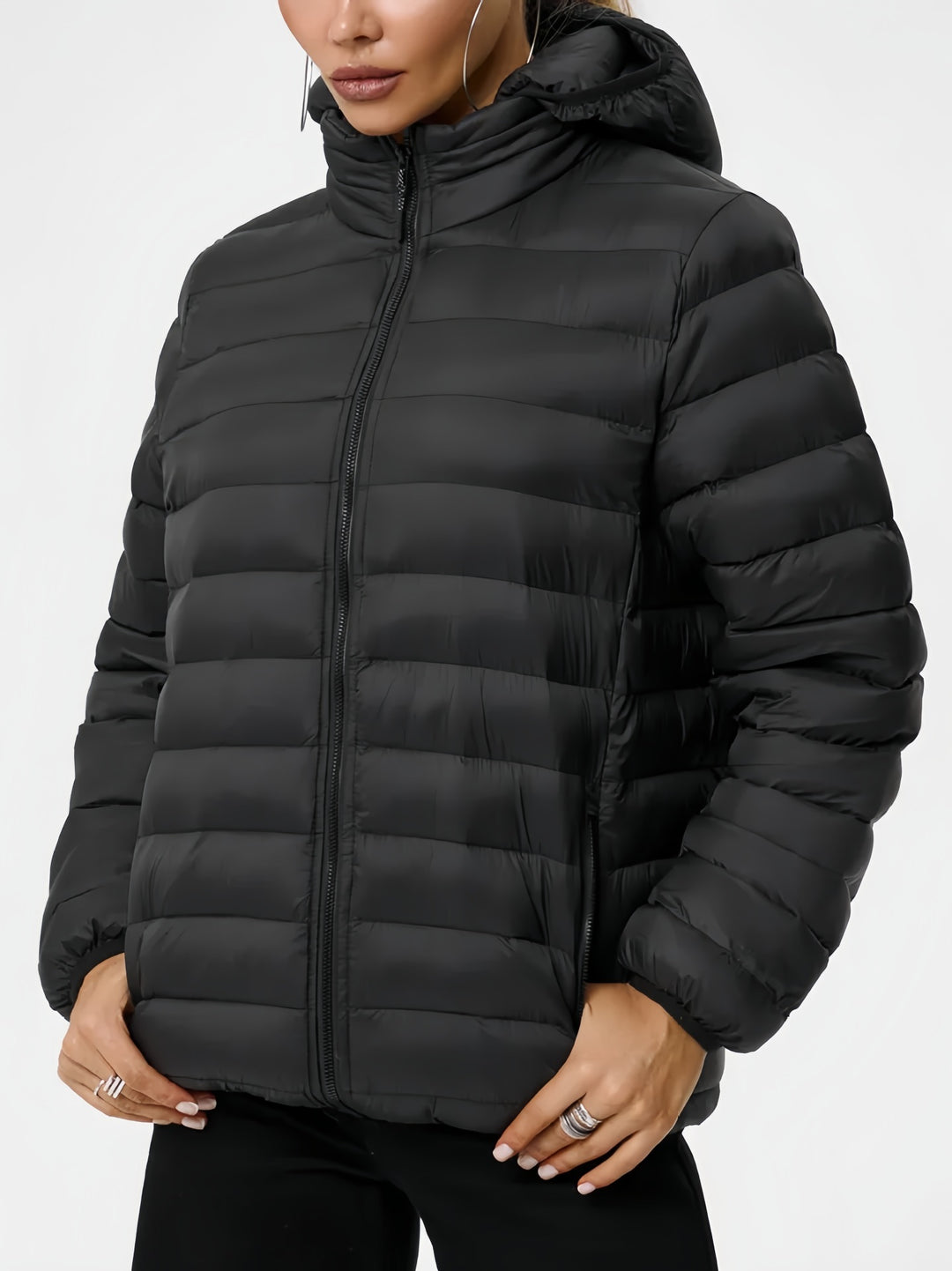 Women's Modern Quilted Jacket with Hood