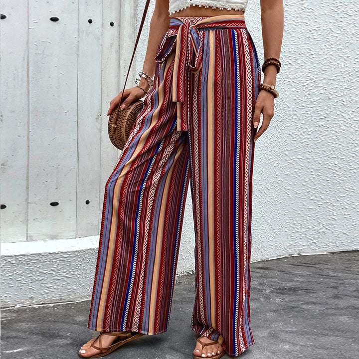 Women's Wide Summer Trousers with Elastic Waist Mune Fashion