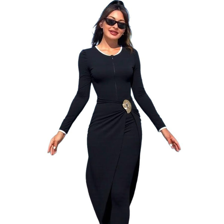 Women's fashionable wrap dress with elegant belt Mune Fashion