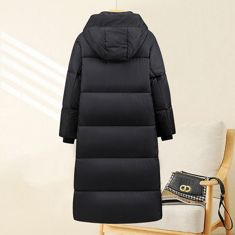 Ladies nan extralong padded thermoparka with ergonomic hood, internal ribbed cuffs and concealed front flap Mune Fashion