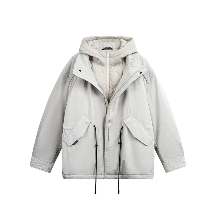 Men's Oversize Parka with Quilted Padding and Drawstring Mune Fashion