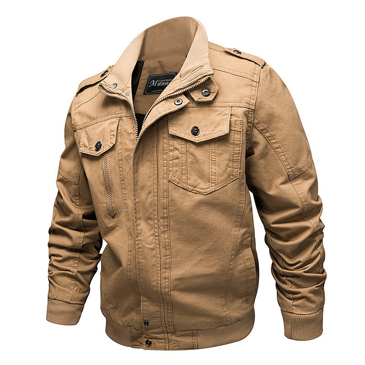 Men's Robust Canvas Field Jacket in Bomber Blouson Mix with Epaulettes and Flap Pockets Mune Fashion