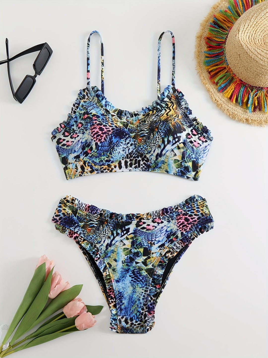 Women Colorful Bikini Top and Bottom Mune Fashion