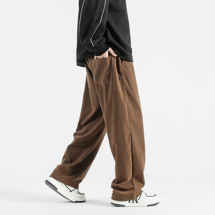 Men Wide-Cut Stripe Steel Pants Mune Fashion