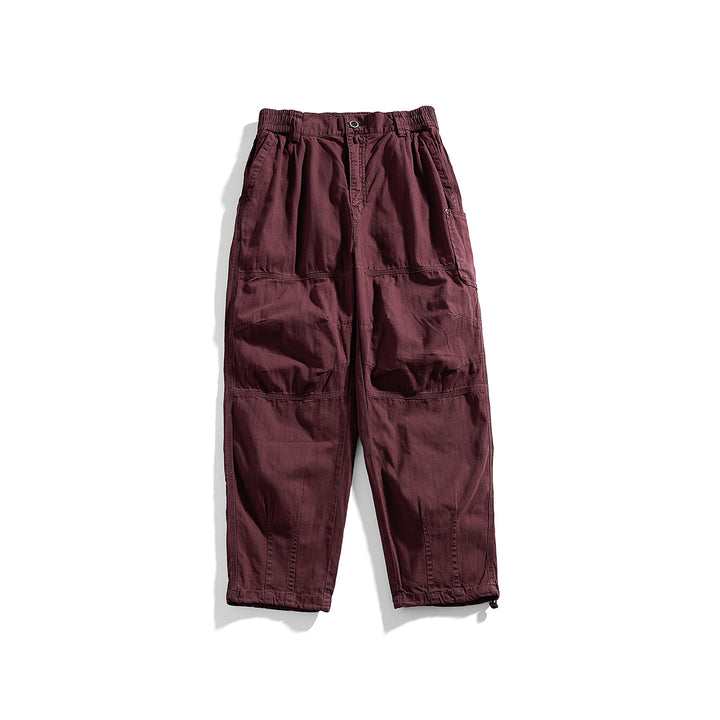 Men's relaxed utility pants with elastic waistband, reinforced knees, and corded hem Mune Fashion