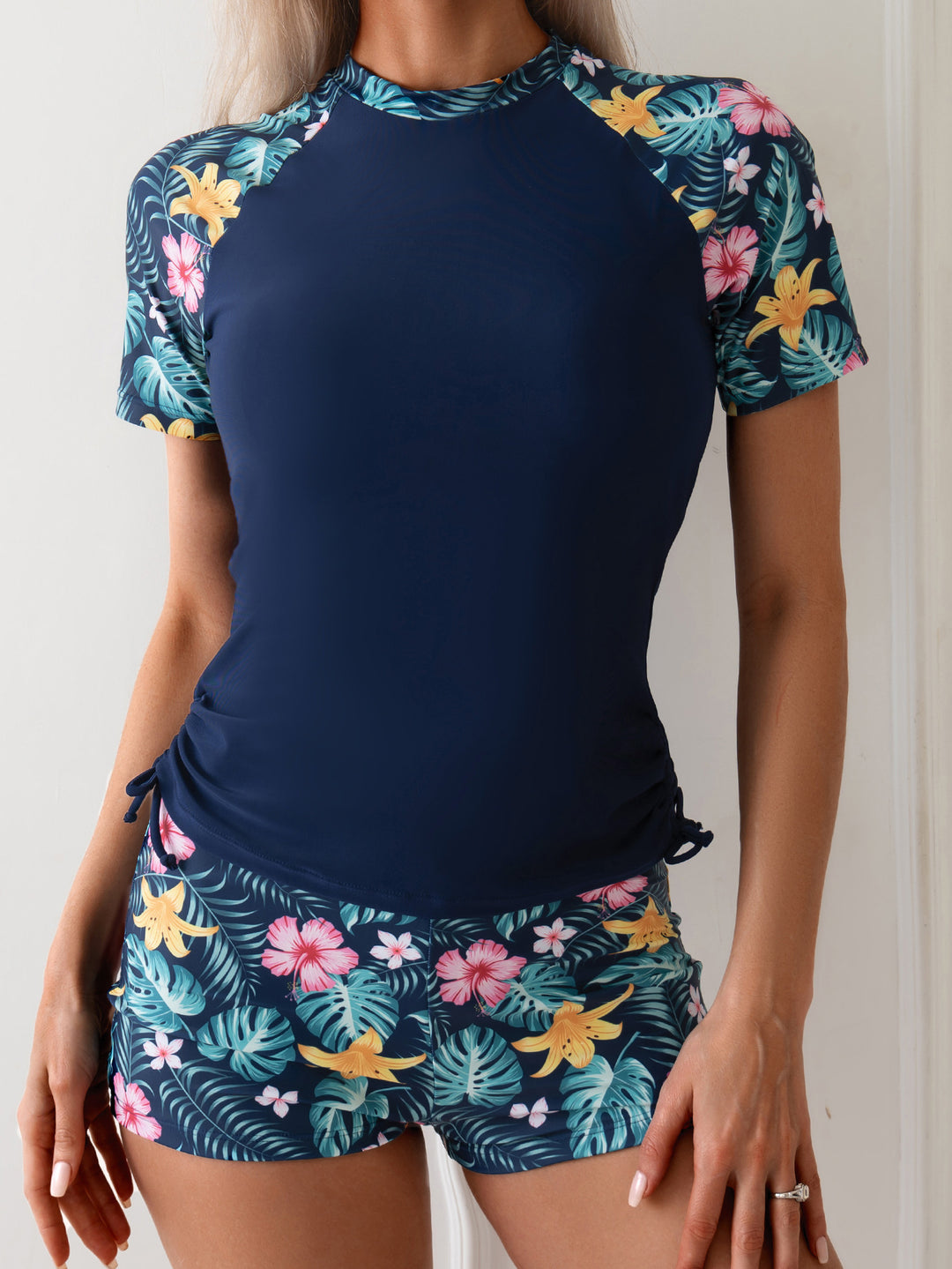 Ladies Surf and Sports Suit with Floral Accents Mune Fashion