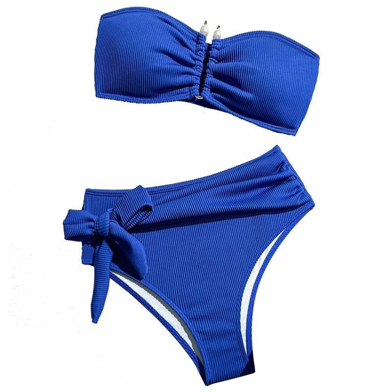 Women's Bandeau Bikini with Modern Wrap Waist Mune Fashion