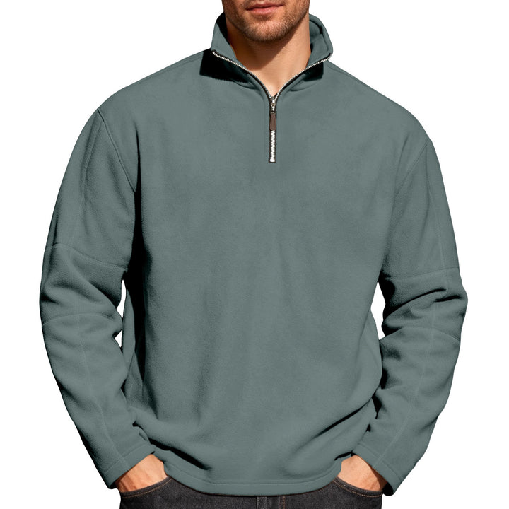 Men's lightweight microfleece performance pullover with short zipper raglan sleeves and shaping seams Mune Fashion