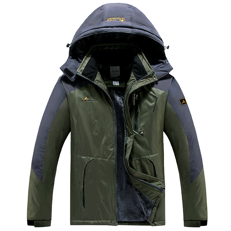 Men's Modular Thermal Outdoor Jacket with Teddy Fleece and Removable Hood Mune Fashion