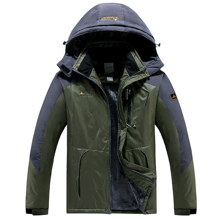 Men's Modular Thermal Outdoor Jacket with Teddy Fleece and Removable Hood Mune Fashion