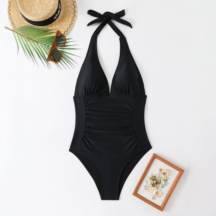 Women's Backless Swimsuit with Fashionable Ruching Mune Fashion