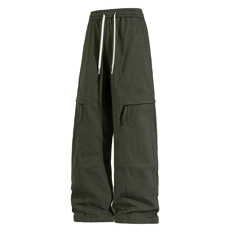 Men's Loose Cargo Jogging Pants in Baggy Cut with Drawstring & Multiple Pockets Mune Fashion
