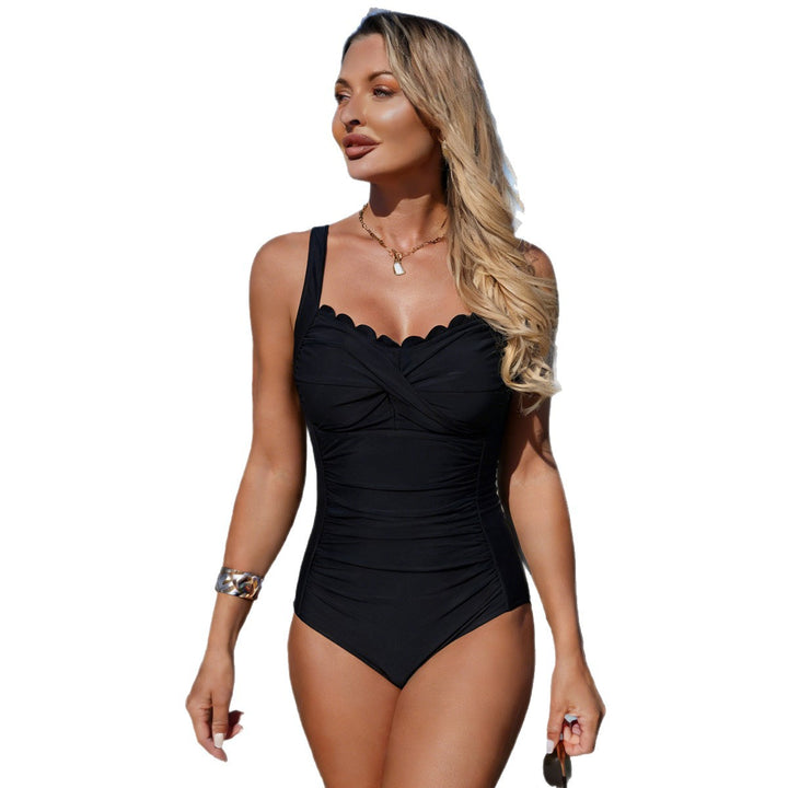 Ladies Elegant One-Piece Swimsuit with Refined Animal Print Details Mune Fashion