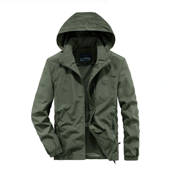 Men's Ultralight Breathable Hooded Jacket with Perforated Mesh Lining and Zipper Pockets Mune Fashion
