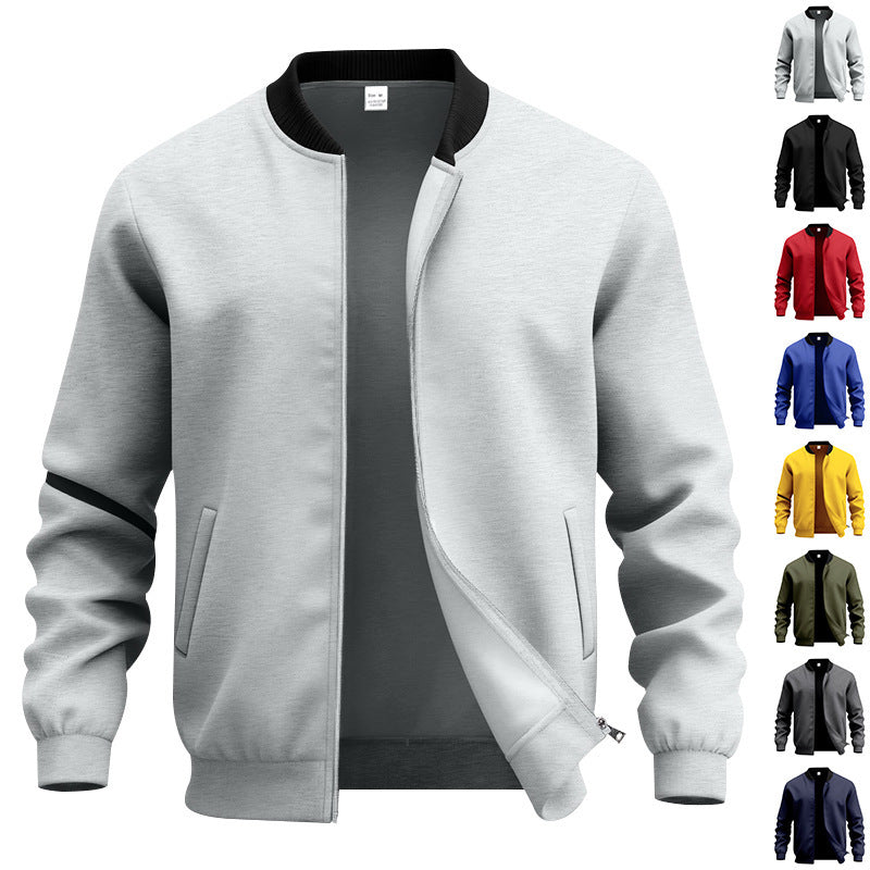 Men's stylish bomber jacket with elastic hem, ribbed collar, and concealed zipper Mune Fashion