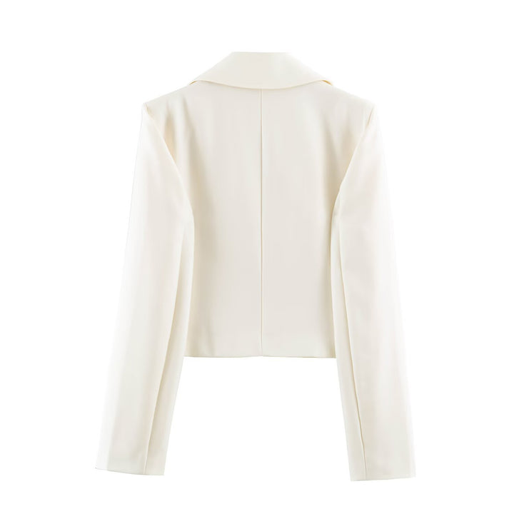 Women's short blazer in boxy cut with oversized lapels and double-breasted Mune Fashion