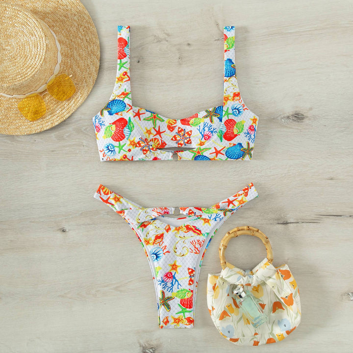 Women's bikini with floral design and adjustable straps Mune Fashion