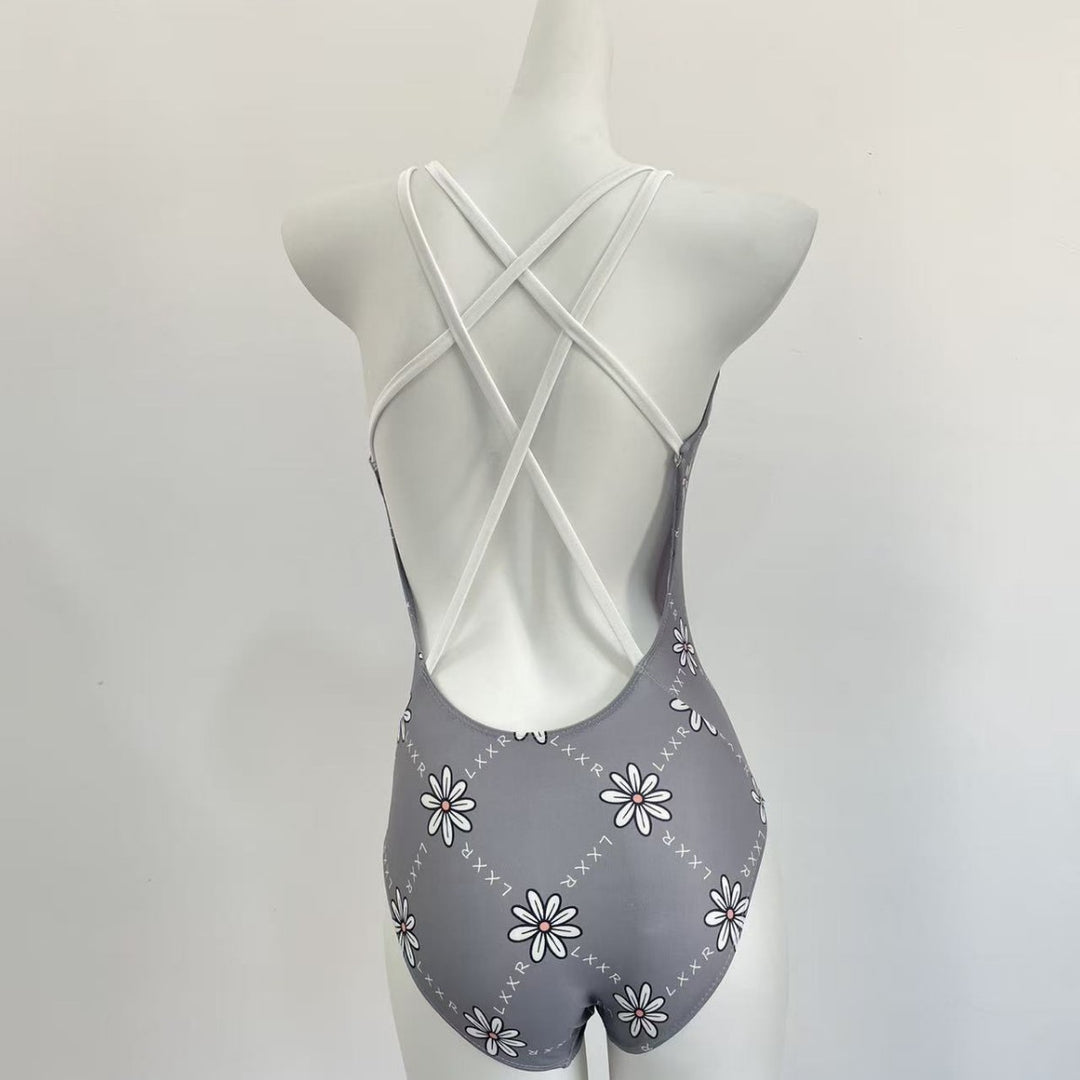 Ladies' one-piece swimsuit with floral pattern and adjustable straps Mune Fashion