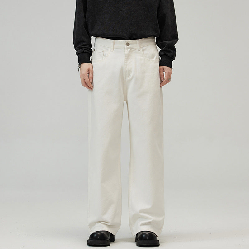 Men's Loose Fit Relaxed Denim Jeans in Straight Baggy Cut with High Waistline Mune Fashion