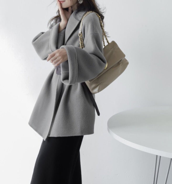 Women's fashionable and elegant coat with belt Mune Fashion