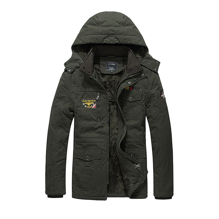 Men's Military-Inspired Canvas Parka with Teddy Lining, Removable Hood and Utility Pockets Mune Fashion