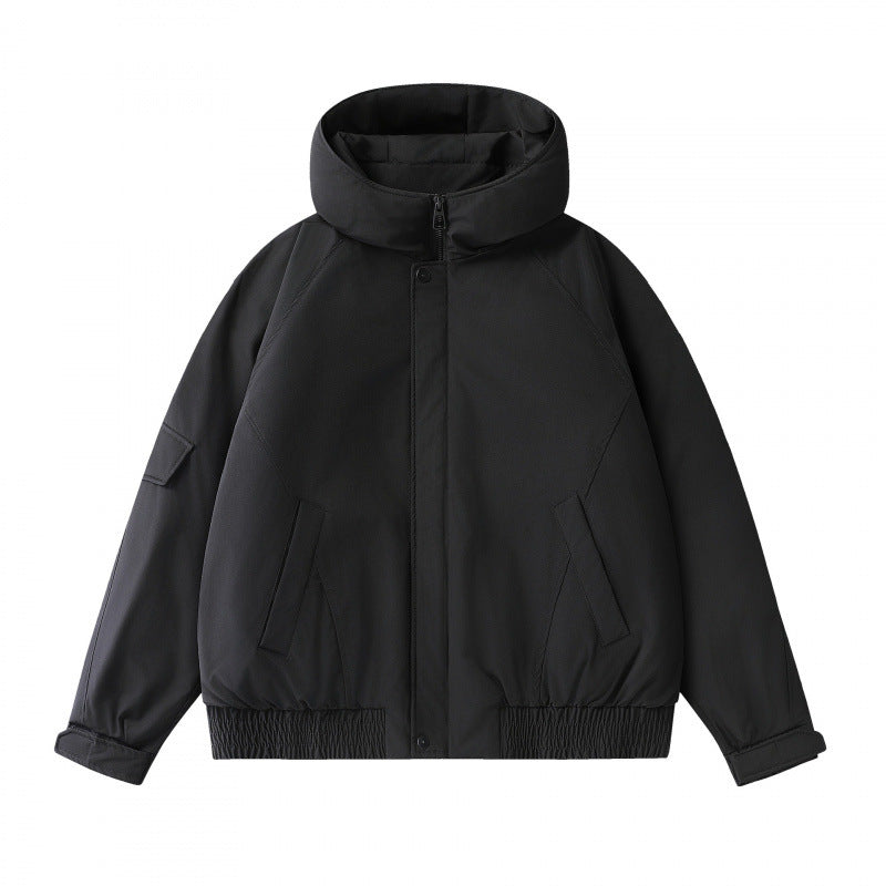 Unisex Boxy padded transition jacket with high stand-up collar, quilted lining, and elastic hem Mune Fashion