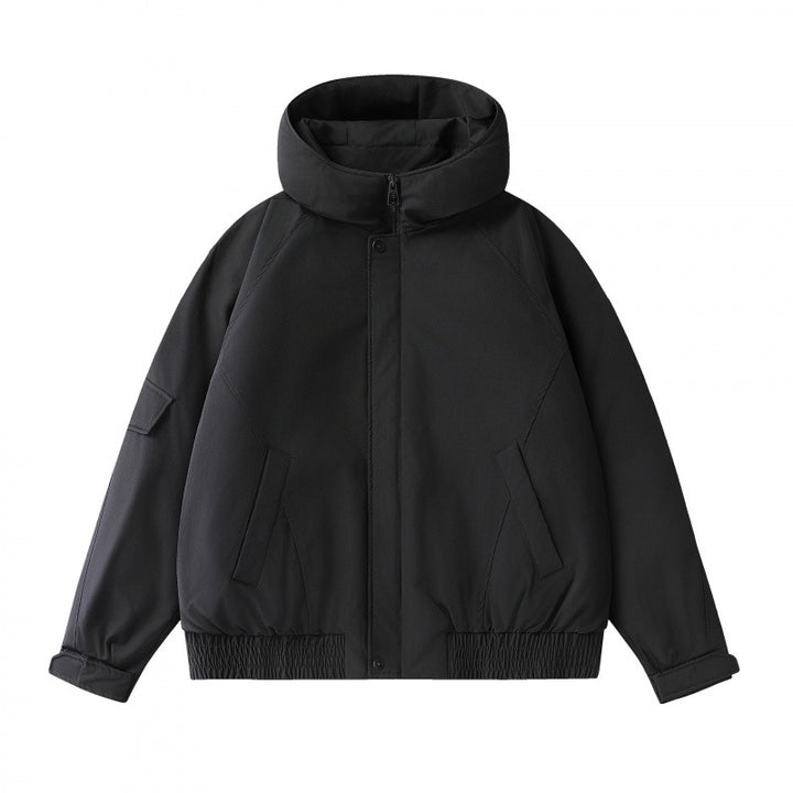 Unisex Boxy padded transition jacket with high stand-up collar, quilted lining, and elastic hem Mune Fashion