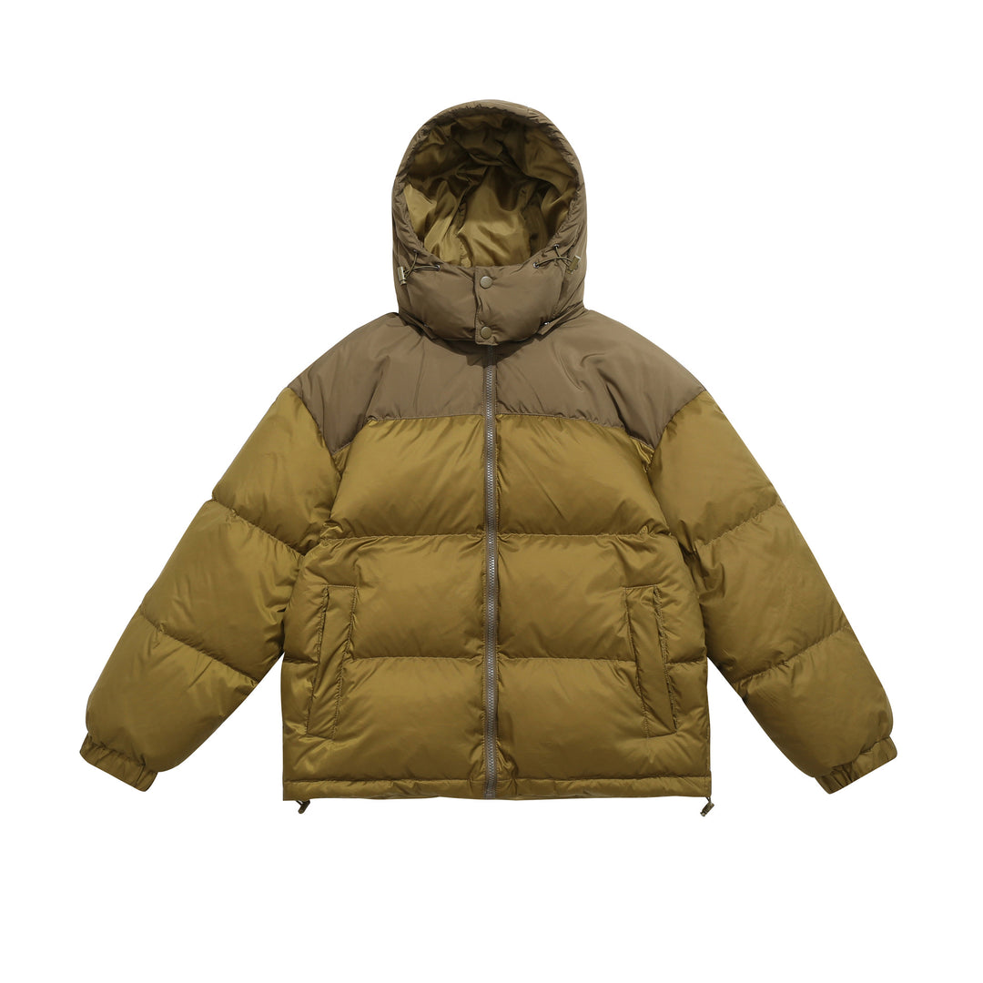 Men's Short Boxy Padded Jacket with High Hood, Drawstring and Elastic Sleeve Cuffs Mune Fashion