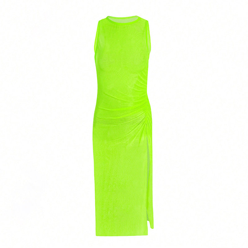 Women Elegant, figure-hugging midnight dress with pleats Mune Fashion