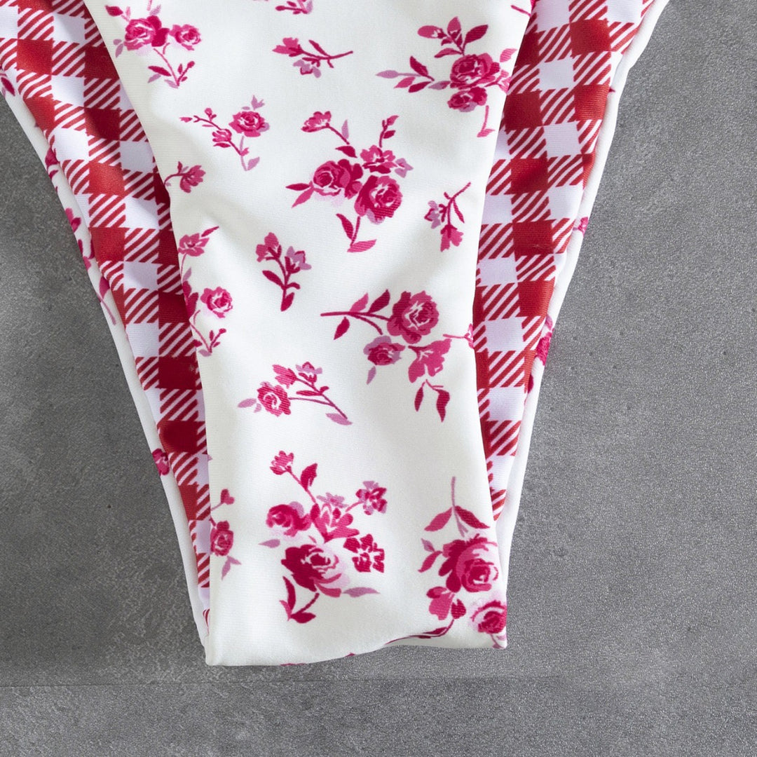 Ladies Floral Pattern Bikini Mune Fashion