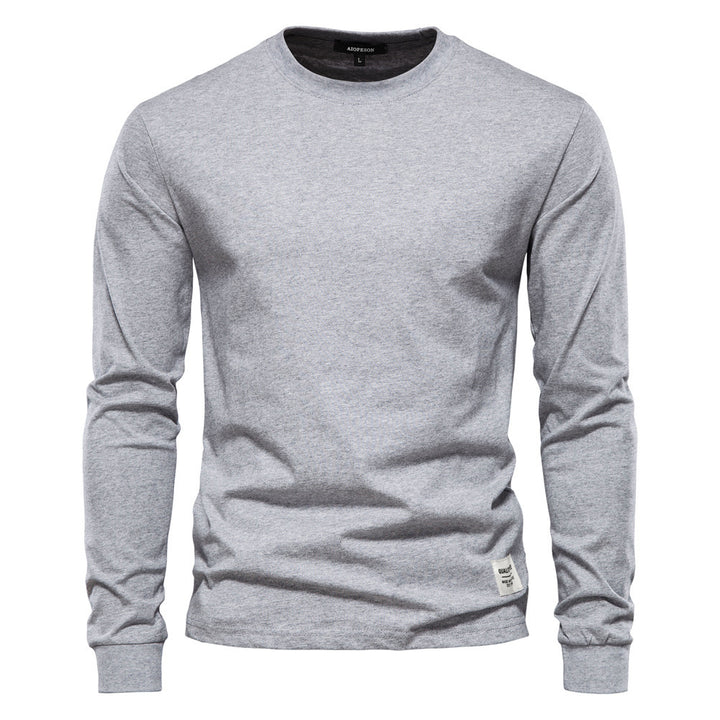 Men's classic long-sleeved cotton shirt with round neck and elastic cuffs Mune Fashion