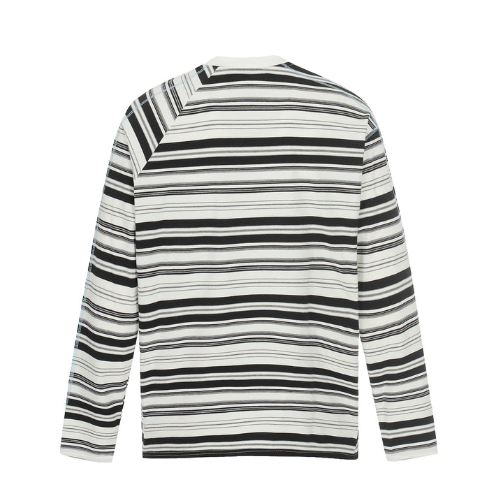 Unisex Striped Long Sleeve Shirt with Contrasting Decorative Seams Mune Fashion