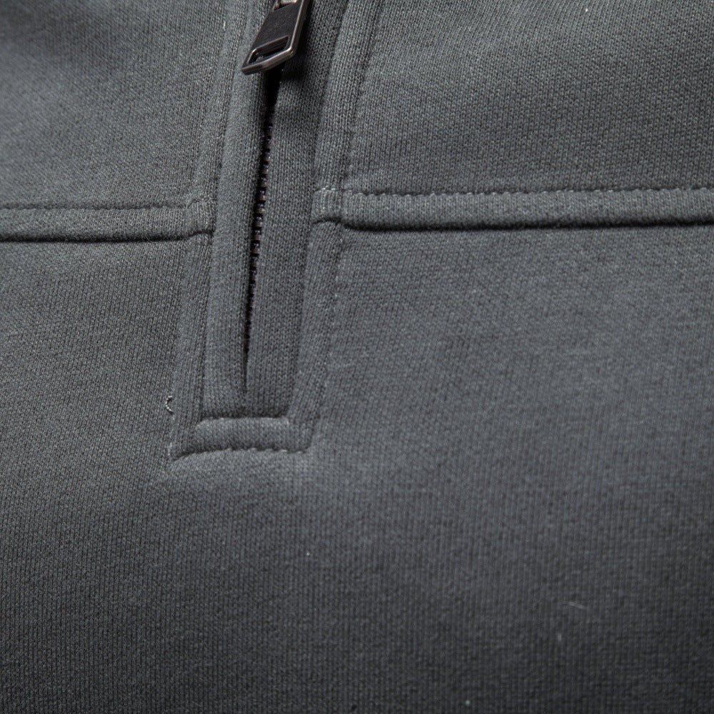 Men's High Collar Sweatshirt with Half Zip and Thermal Fleece Lining Mune Fashion