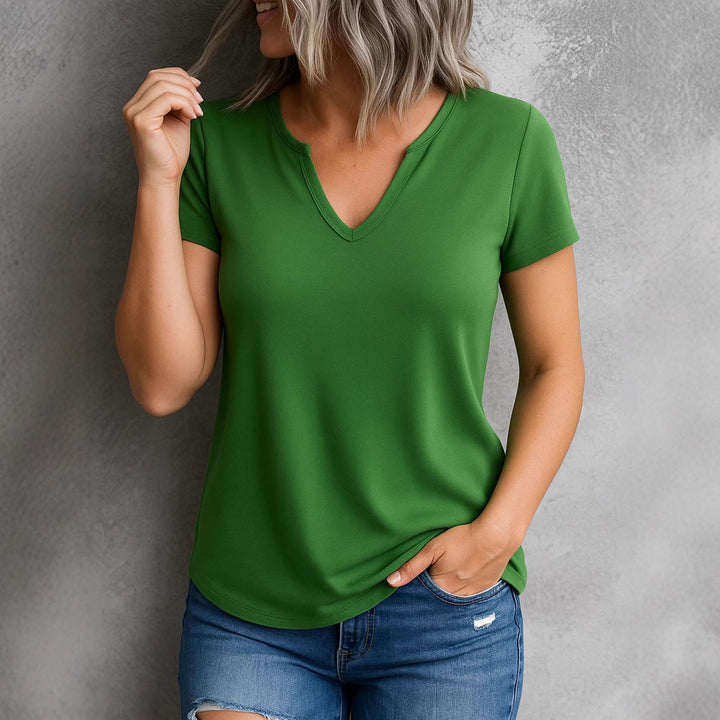 Women's V-neck top with casual fit Mune Fashion