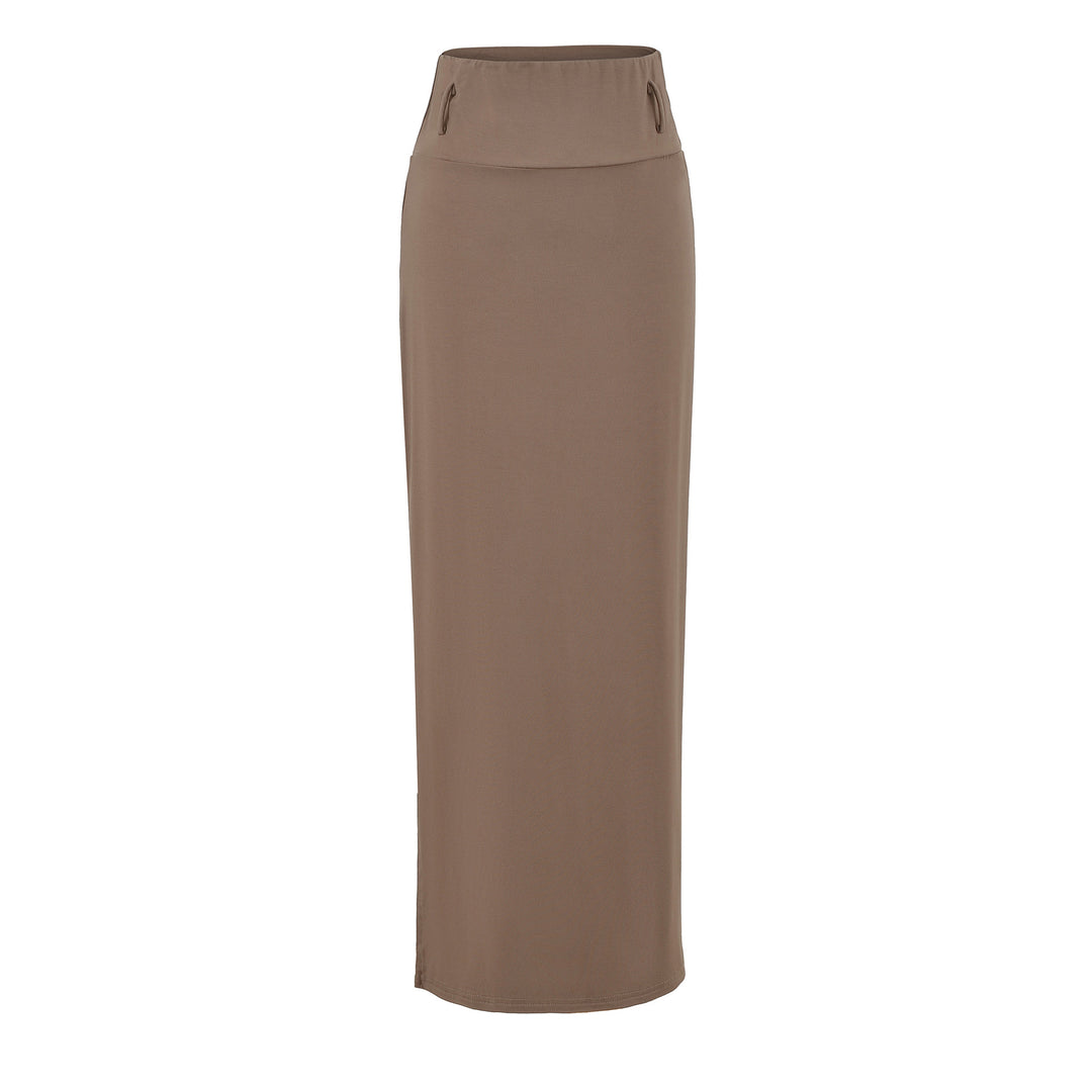Women's Maxi Pencil Skirt made of stretch jersey with high fold-over waistband Mune Fashion