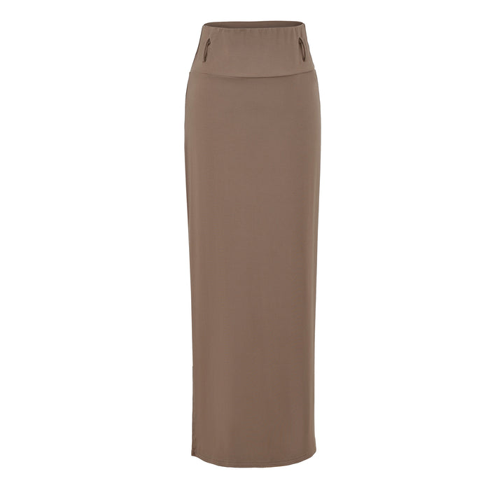 Women's Maxi Pencil Skirt made of stretch jersey with high fold-over waistband Mune Fashion