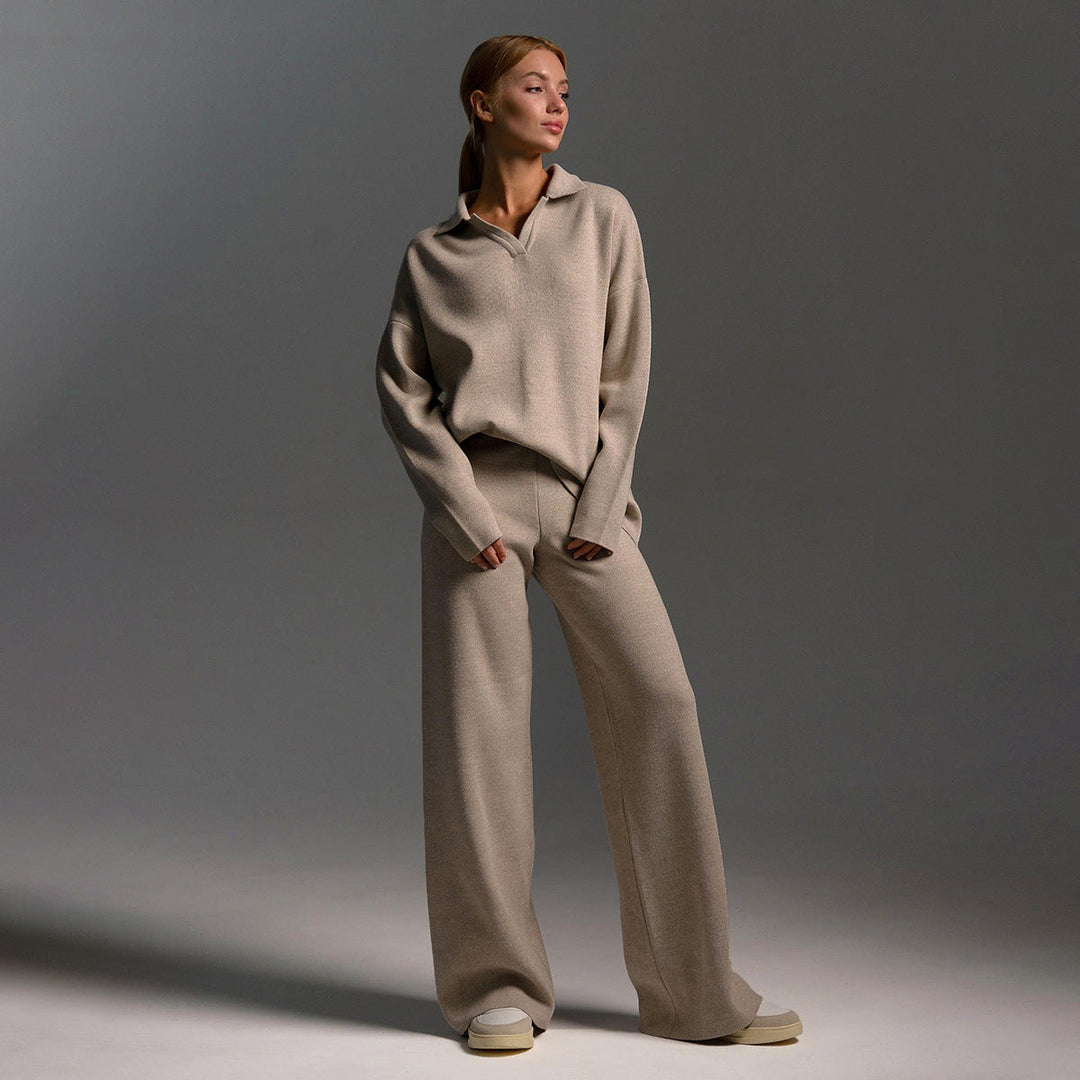 Mune | Lounge Set with Wide Pants and Polo Shirt