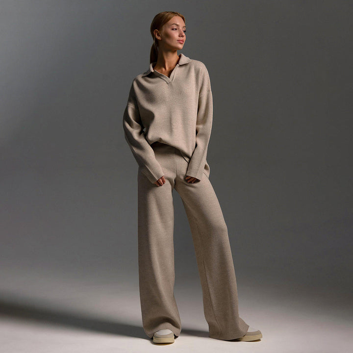 Mune | Lounge Set with Wide Pants and Polo Shirt
