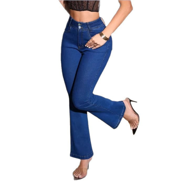 Women Sculpting High-Waist Bootcut Jeans with Sculpting Stretch Waistband Mune Fashion