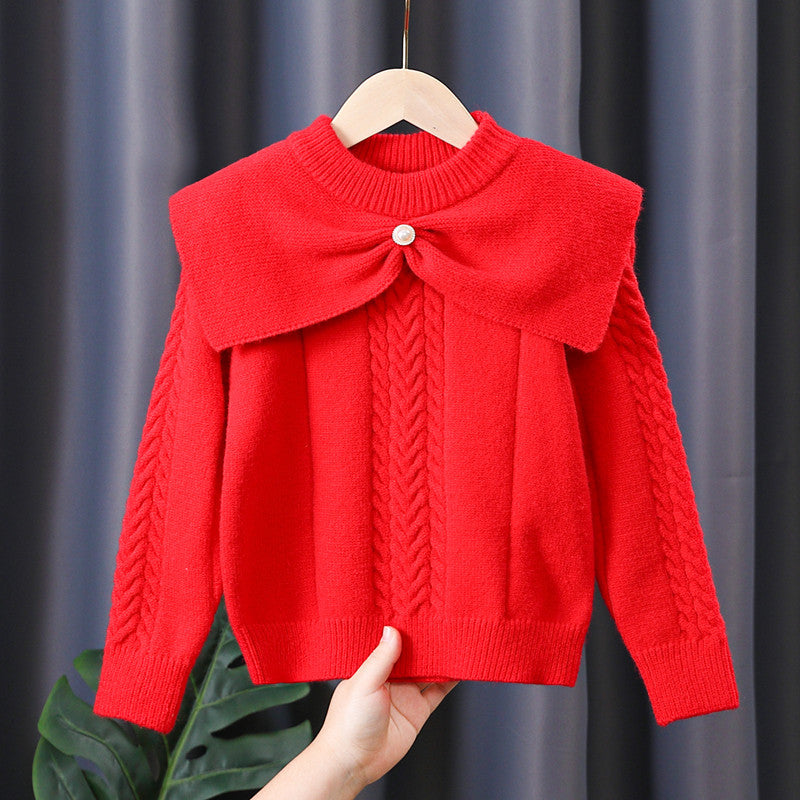 Women's sweater with trendy collar and cable knit pattern Mune Fashion