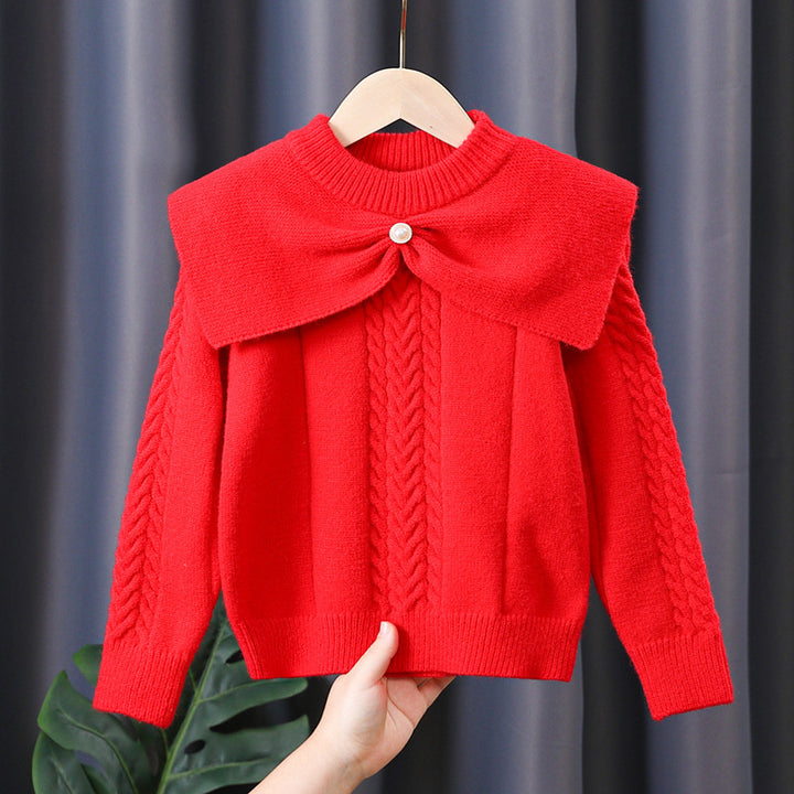 Women's sweater with trendy collar and cable knit pattern Mune Fashion