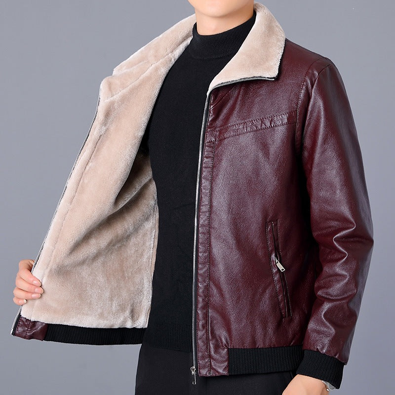 Men's faux leather jacket with teddy lining Mune Fashion 1787738674