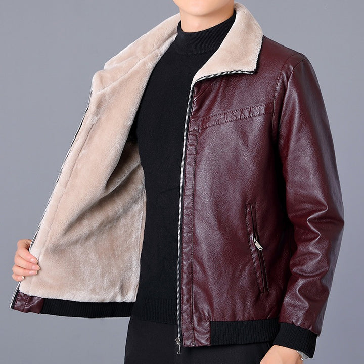 Men's faux leather jacket with teddy lining Mune Fashion 1787738674