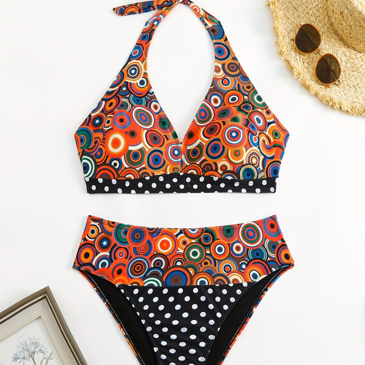 Women's Triangle Bikini with Fashionable Polka Dot Design Mune Fashion