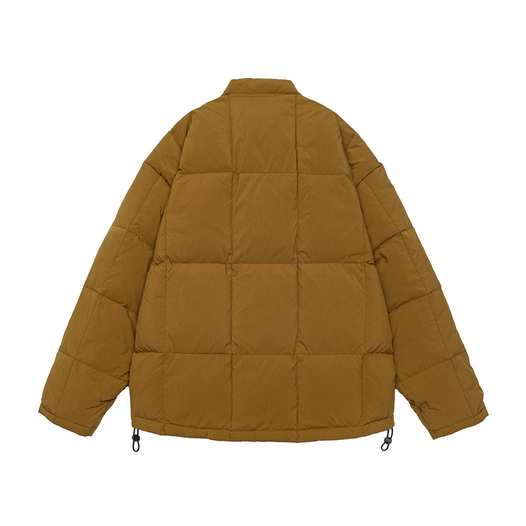 Men's Boxy quilted insulation jacket with stand-up collar, drawstring, and logo application Mune Fashion