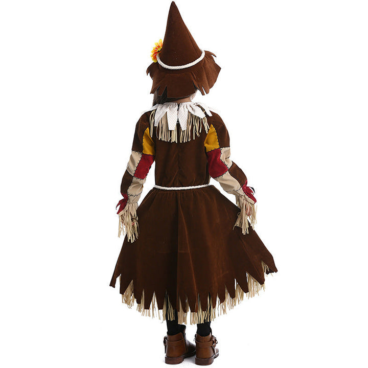 Girls Barn Dweller Costume with Fringed Details and Agriculture Accents Mune Fashion